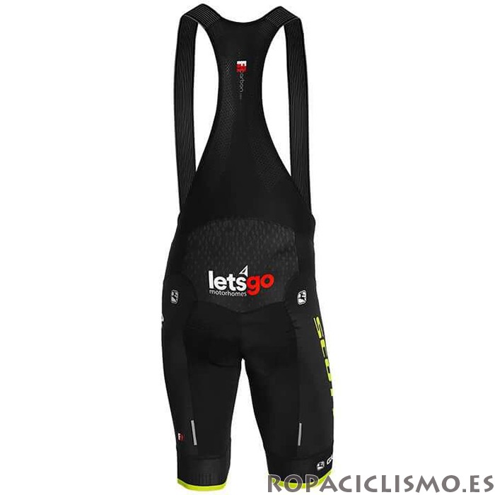 2020 Maillot Mitchelton-scott Tirantes Mangas Cortas Negro Amarillo
